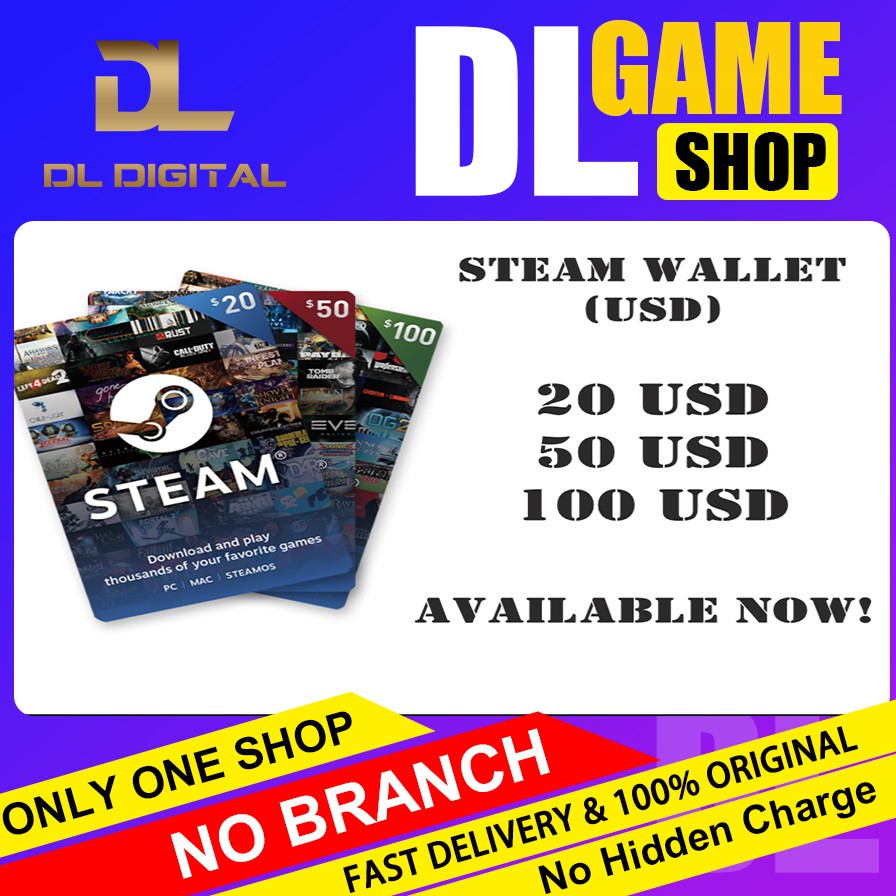 Fast Delivery Steam Wallet Gift Card Code Usd 20 50 100 Shopee Malaysia