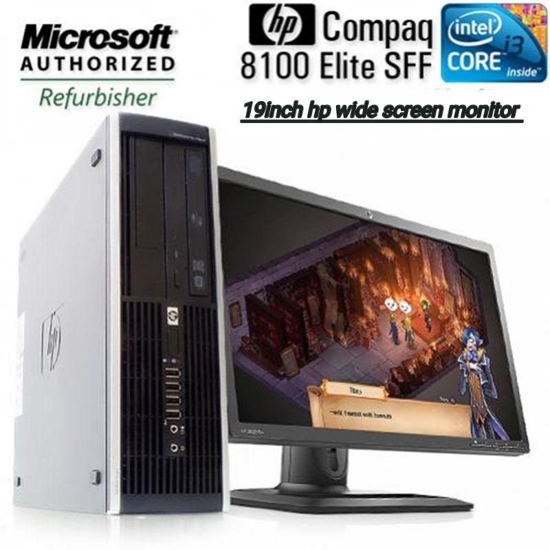 HP 8100 Elite Sff desktop pc Komputer Monitor 19inch wide screen hp  (Condition Grade A)