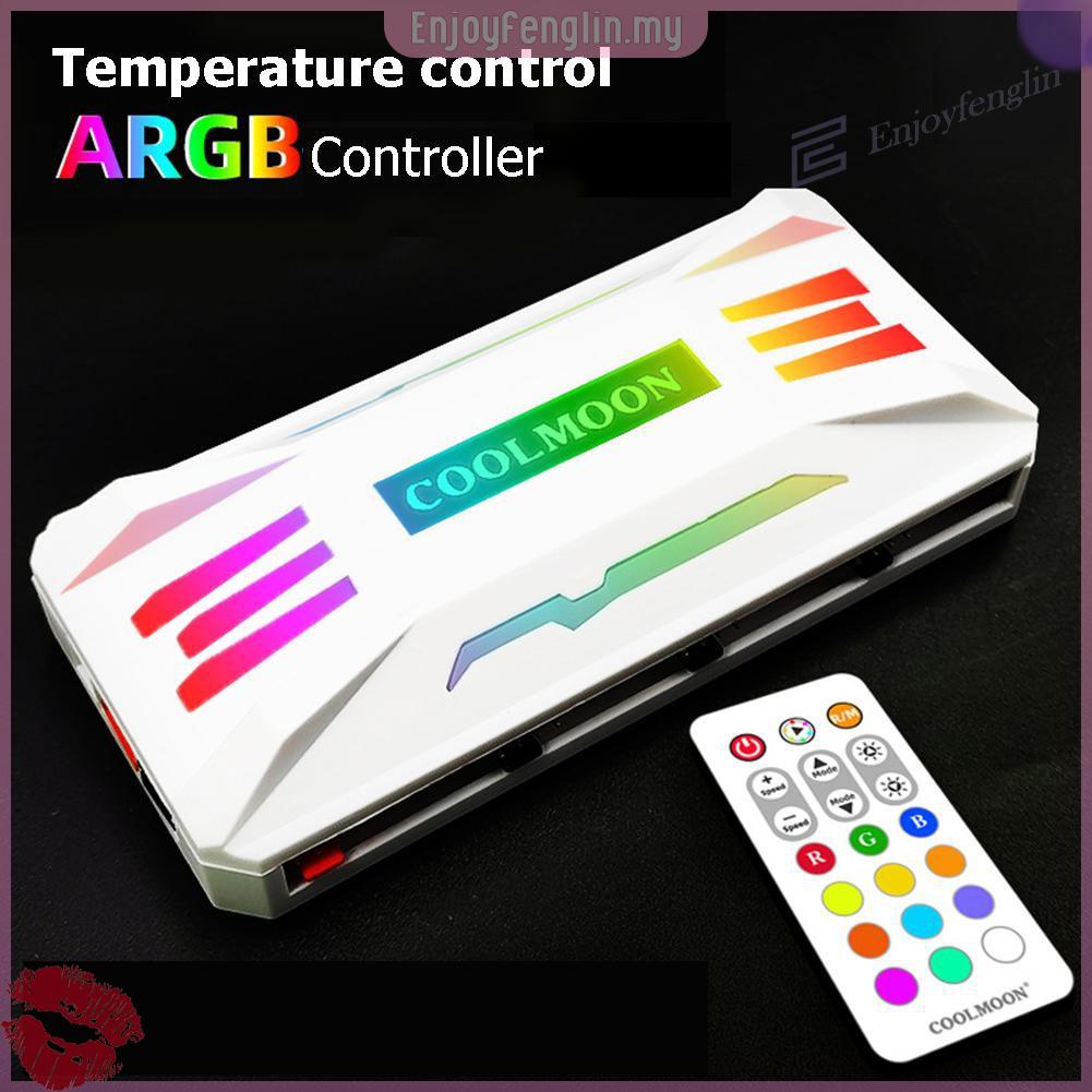 EN COOLMOON RGB Controller 4Pin PWM 5V 3Pin ARGB Fan Remote Control ...