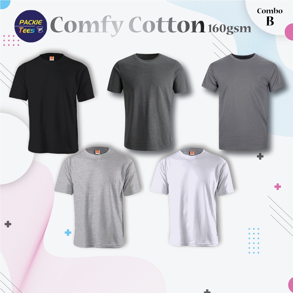 CT51 COMBO B 100% COTTON COMFY PLAIN ROUND NECK SHORT SLEEVE TSHIRT UNISEX MEN WOMEN FAMILY WEAR CT51 OREN SPORT CASUAL