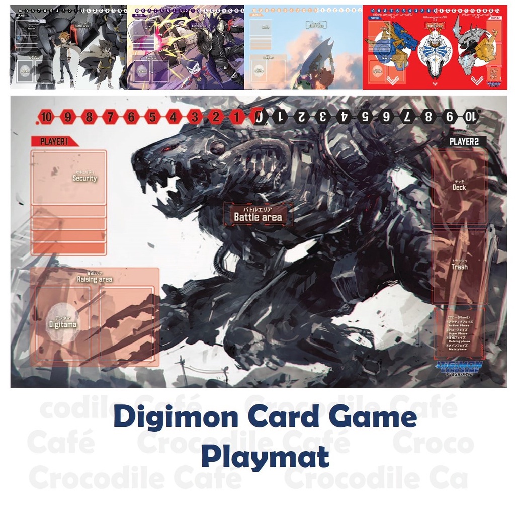 Details about   Digimon Playmat with Card Zones DTCG Battlefield Mat 2-Player Playmat Free Bag 