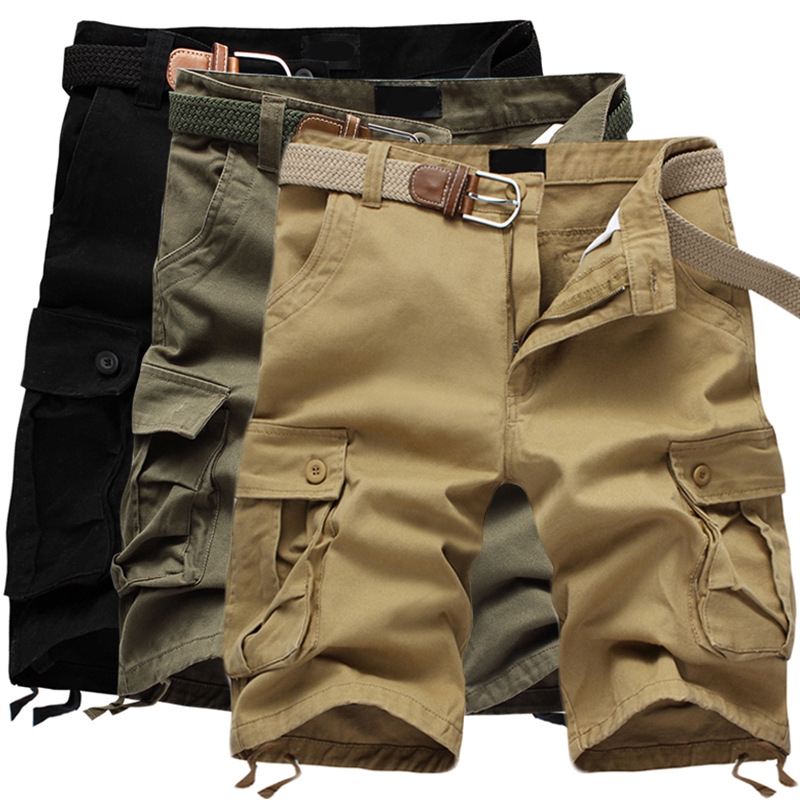Men Cargo Short Pants Sport Casual Fifth Pants MultiPocket Army Short Trousers Shopee Malaysia