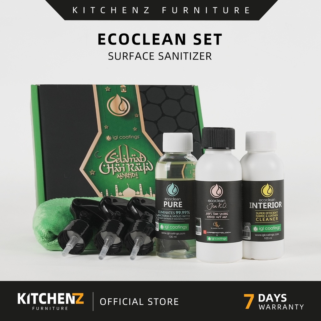 Ecoclean Jen K.O. Multipurpose Toilet Car Kitchen Office Table used Quick Shine Cleaner Set (100ml)