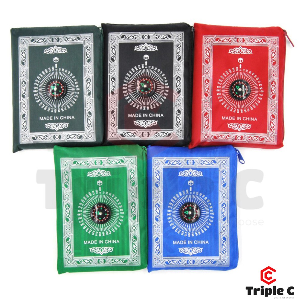 [Triple C] Portable Waterproof Praying Blanket Islamic Muslim Travel Prayer Rug / Compass