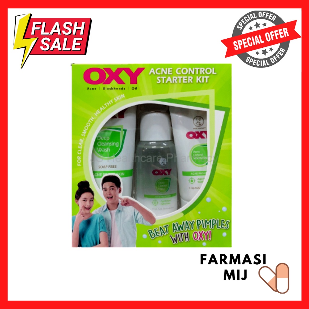 OXY ACNE CONTROL STARTER KIT(CLEANSER,TONER AND MOISTURISER) Shopee