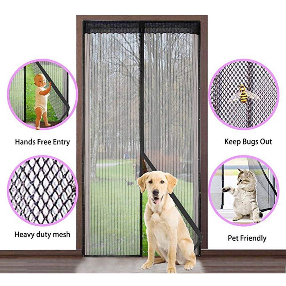 Magnetic Fly Screen Door Mesh Curtain Full Frame Velcro Install
