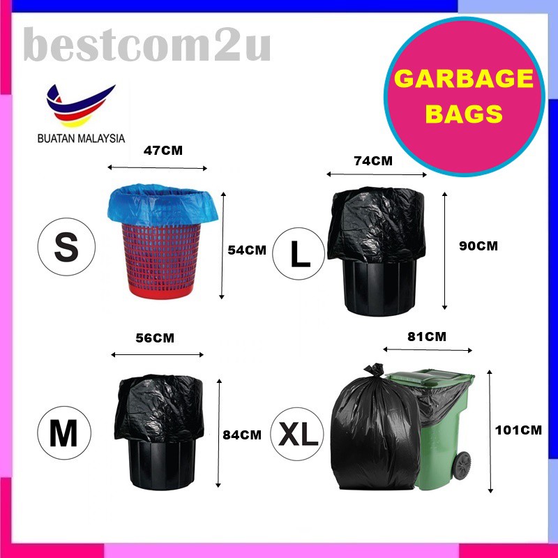 🔥Garbage Bag Plastik Sampah Size S/M/L/XL Shopee Malaysia