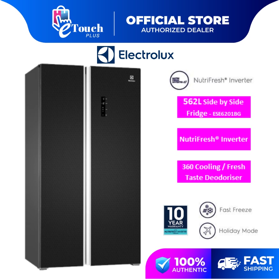 Electrolux (636 L) Black Side By Side Refrigerator ESE6201BG fridge