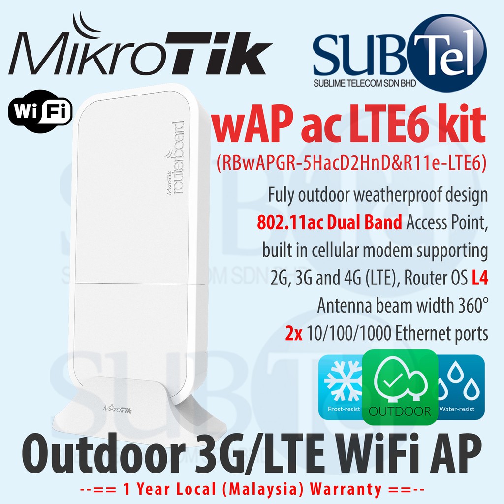 Mikrotik wAP ac LTE kit RBwAPGR-5HacD2HnD&R11e-LTE wAP ac LTE6 kit Outdoor  4G Access Point Router Modem with WiFi AP