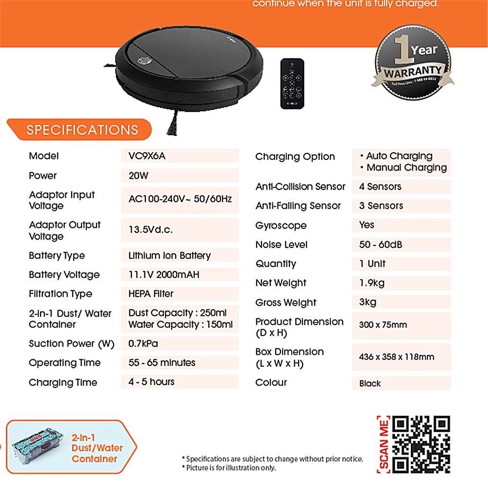 Khind Robotic Vacuum Cleaner VC9X6A / VC9X8C Shopee Malaysia