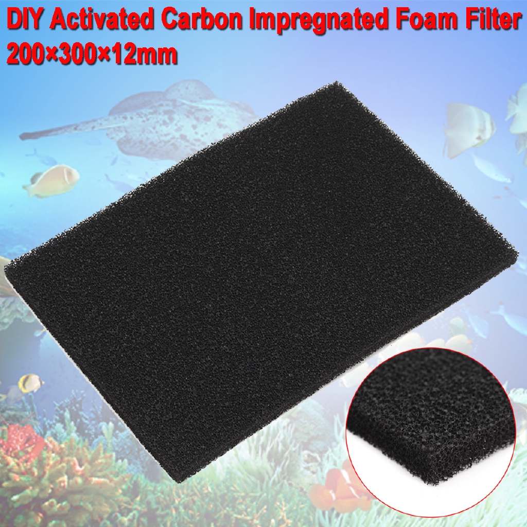 20x30x1.2cm DIY Activated Carbon Impregnated Foam Sponge Filter Pad