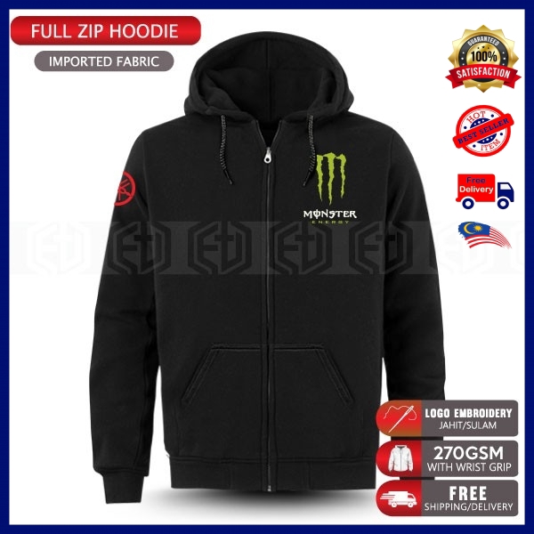 monster energy zip hoodie