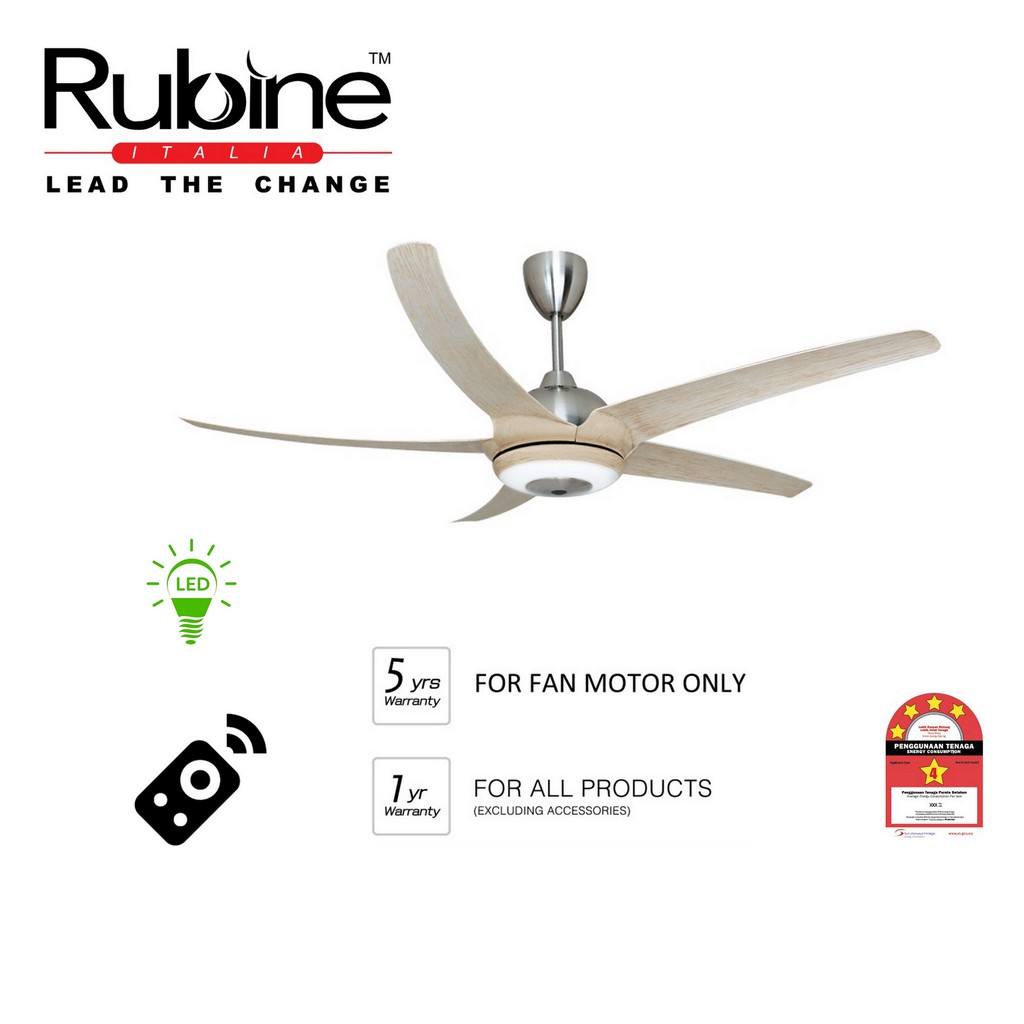 Rubine 18w Led Light Remote Control Ceiling Fan 56 Rcf Alto