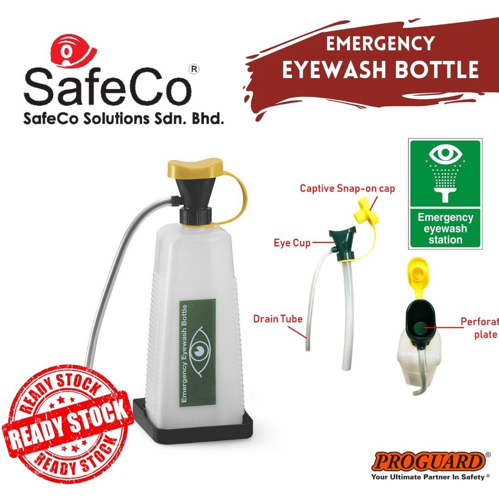 PROGUARD 500ml Emergency Eyewash Bottle / Chemical Wash Bottle | Shopee ...