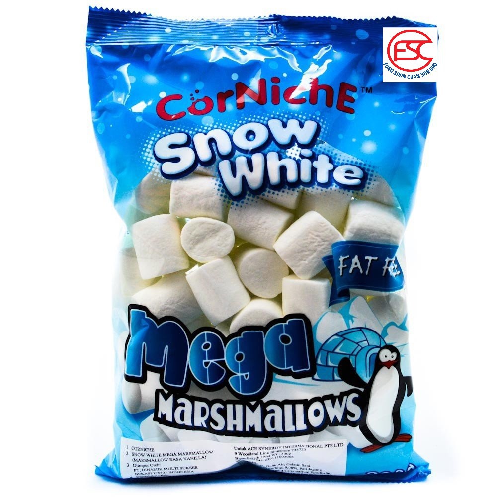 [FSC] Corniche Mega Snow White Marshmallow (Fat Free) 300g Shopee