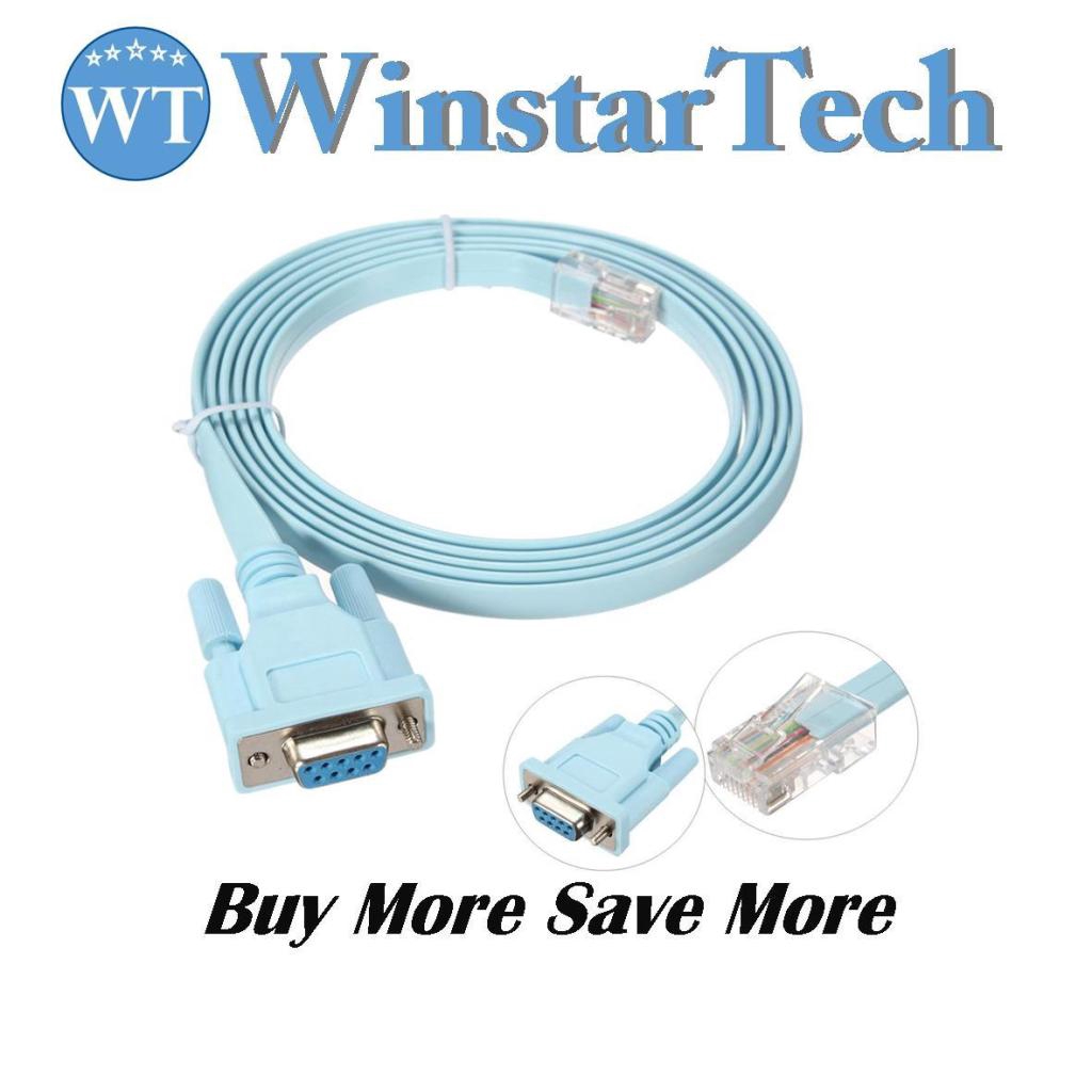 DB9 Serial RS232 to RJ45 Cat5 Cat6 Console Rollover Cable 1