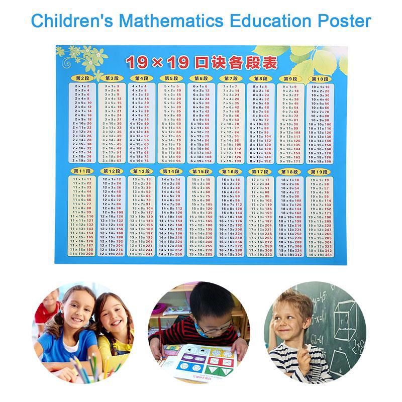 Chart 60x80cm 19x19 Multiplication Table Math Toy