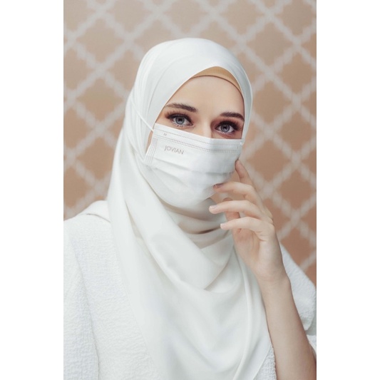 [READY STOCK] Face Mask Jovian 3ply Plain White Headloop Earloop