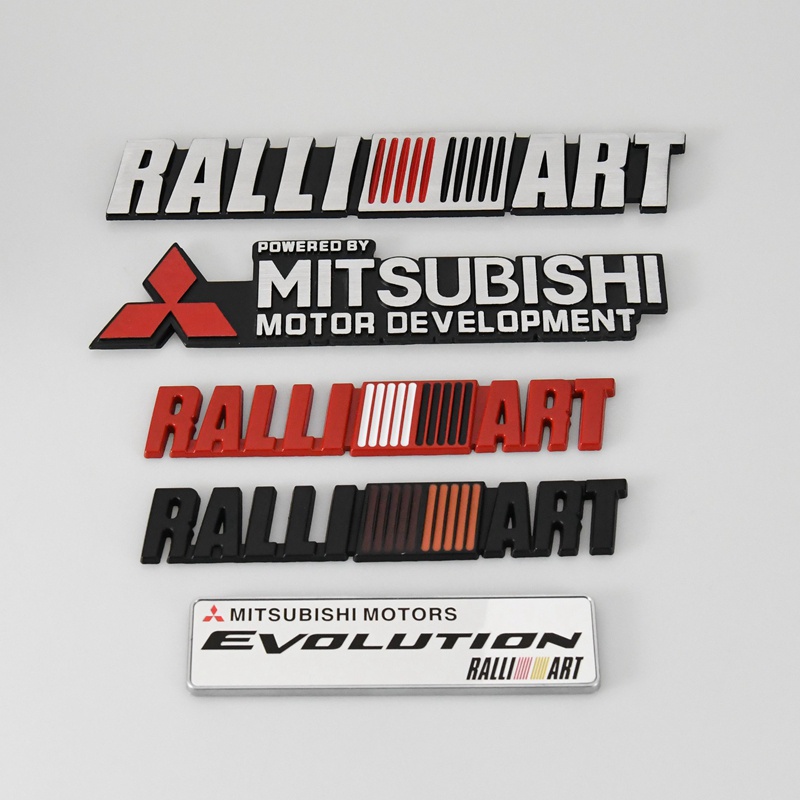 3D Car Sticker Front & Tail Sign RALLIART EVOLUTION Logo Emblem For MITSUBISHI Decals Replacement Stickers