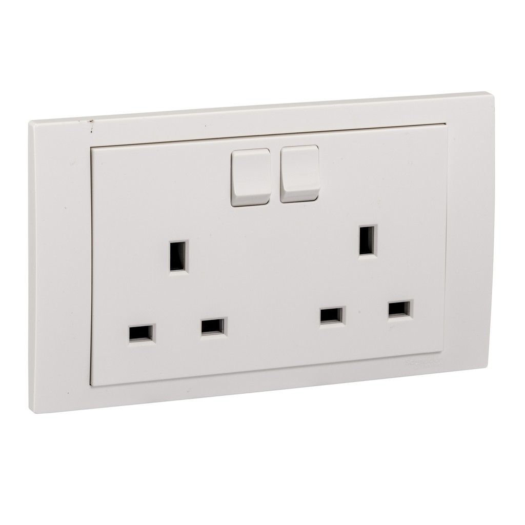 Schneider Electric Vivace 13A Twin Gang Switched Socket KB25 | Shopee ...