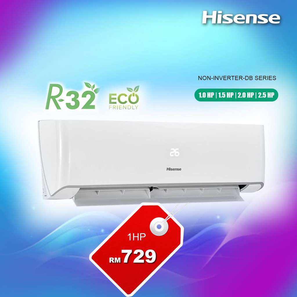 Hisense Non Inverter Db Series R32 Wall Mounted 10hp 25hp Shopee Malaysia 9980
