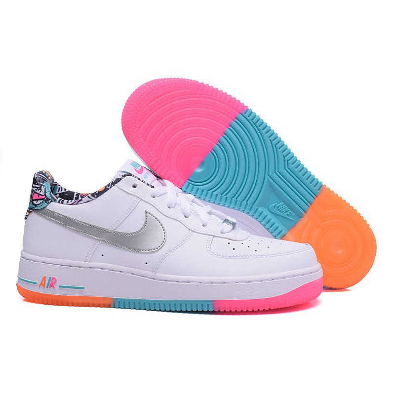pink blue and grey nike air force 1