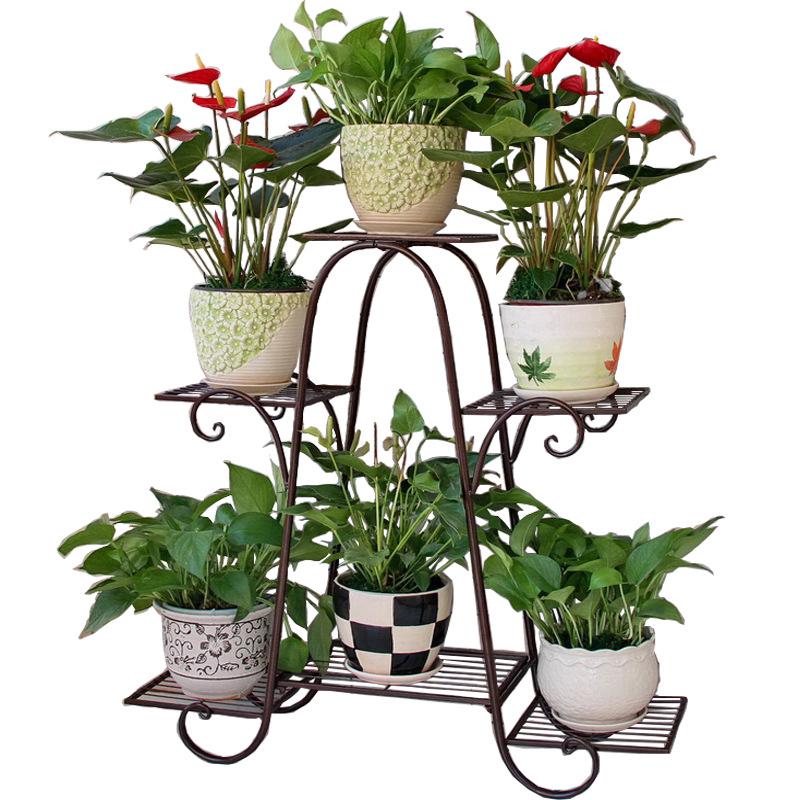 Flower Rack 6 LayersIron Plant Rack Flower Stand 6 LayersIron Bunga Rak