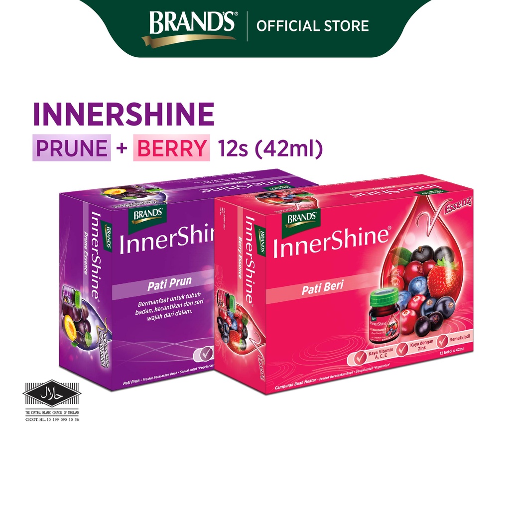 BRAND'S InnerShine Prune Essence 12's (42ml) + Berry Essence 12's (42ml ...