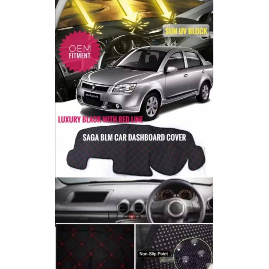 Saga Blm Dashmat PU Leather Dashboard Cover Car Non Slip Mat Anti Slip