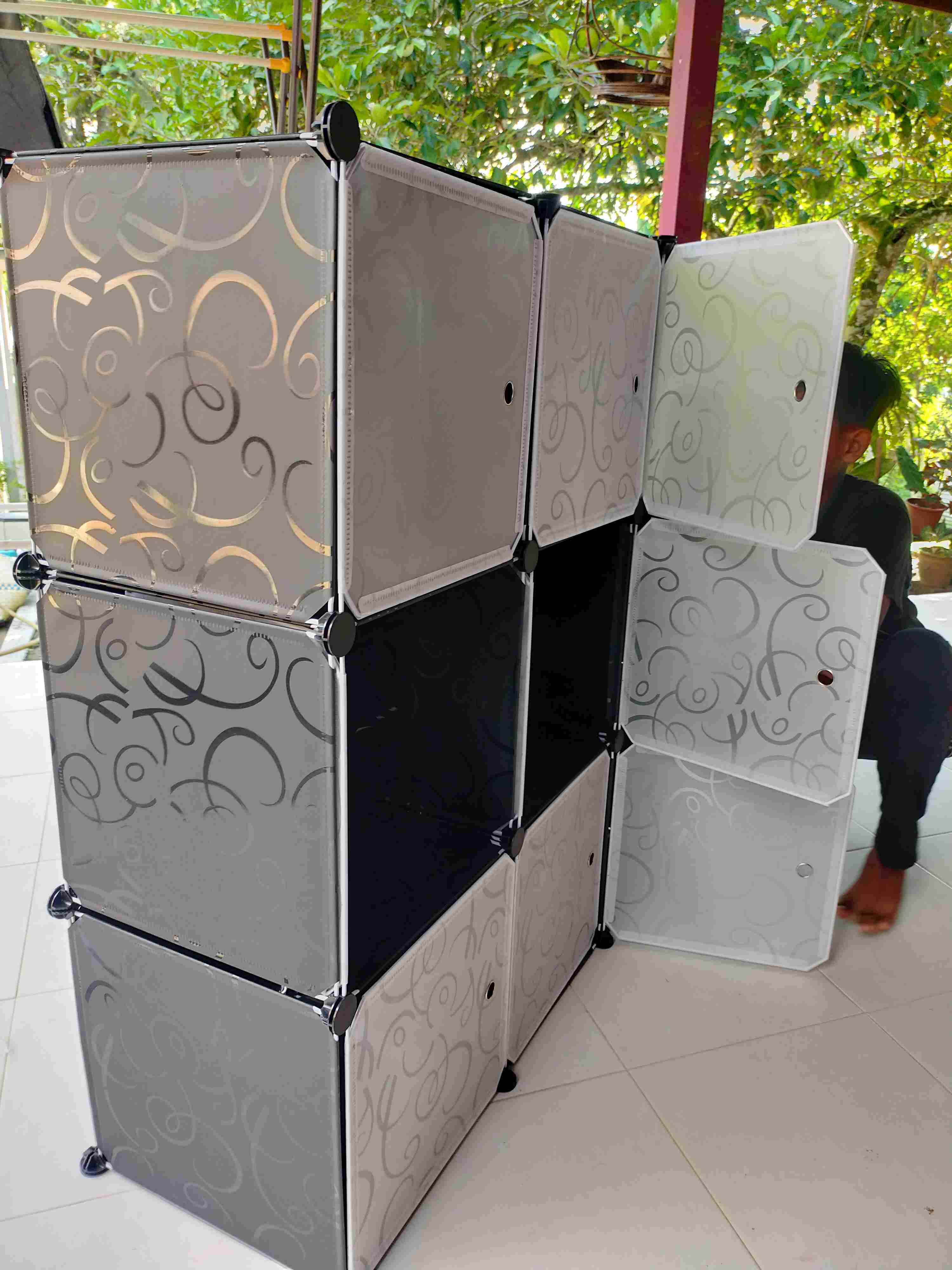 Almari Pakaian Baju Kain Simpan Barang Wardrobe Plastic Almari Pakaian Baju Kain Simpan Barang Wardrobe Plastic