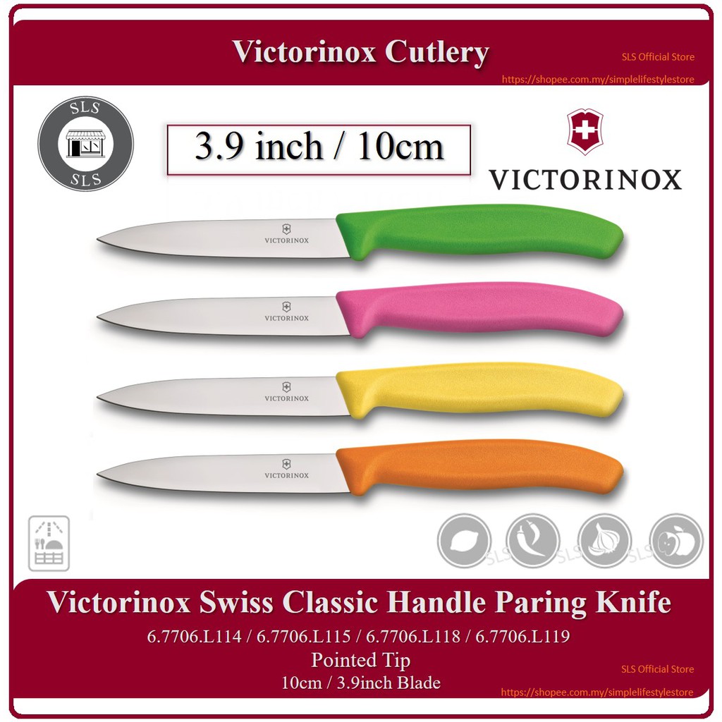 Sls Victorinox Swiss Classic Paring Knife Pointed Tip 10cm 39inch Kitchen Knife Fruit Knife 9212