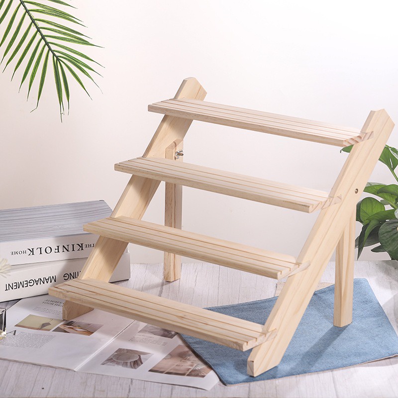 Premium Nordic Modern 2/3/4 Tier Wooden Rack Display Shelve Rack Flower Garden Rack Potted Plant Stand