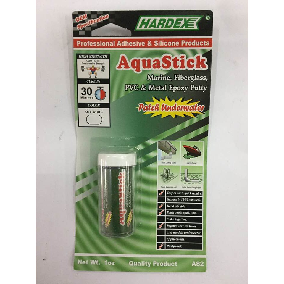 [100 ORIGINAL] 1oz HARDEX AquaStick Patch UNDERWATER Epoxy Putty (AS2