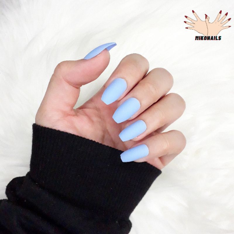 Mikonails Code Baby Blue Fake Nails Malaysia Shopee Malaysia