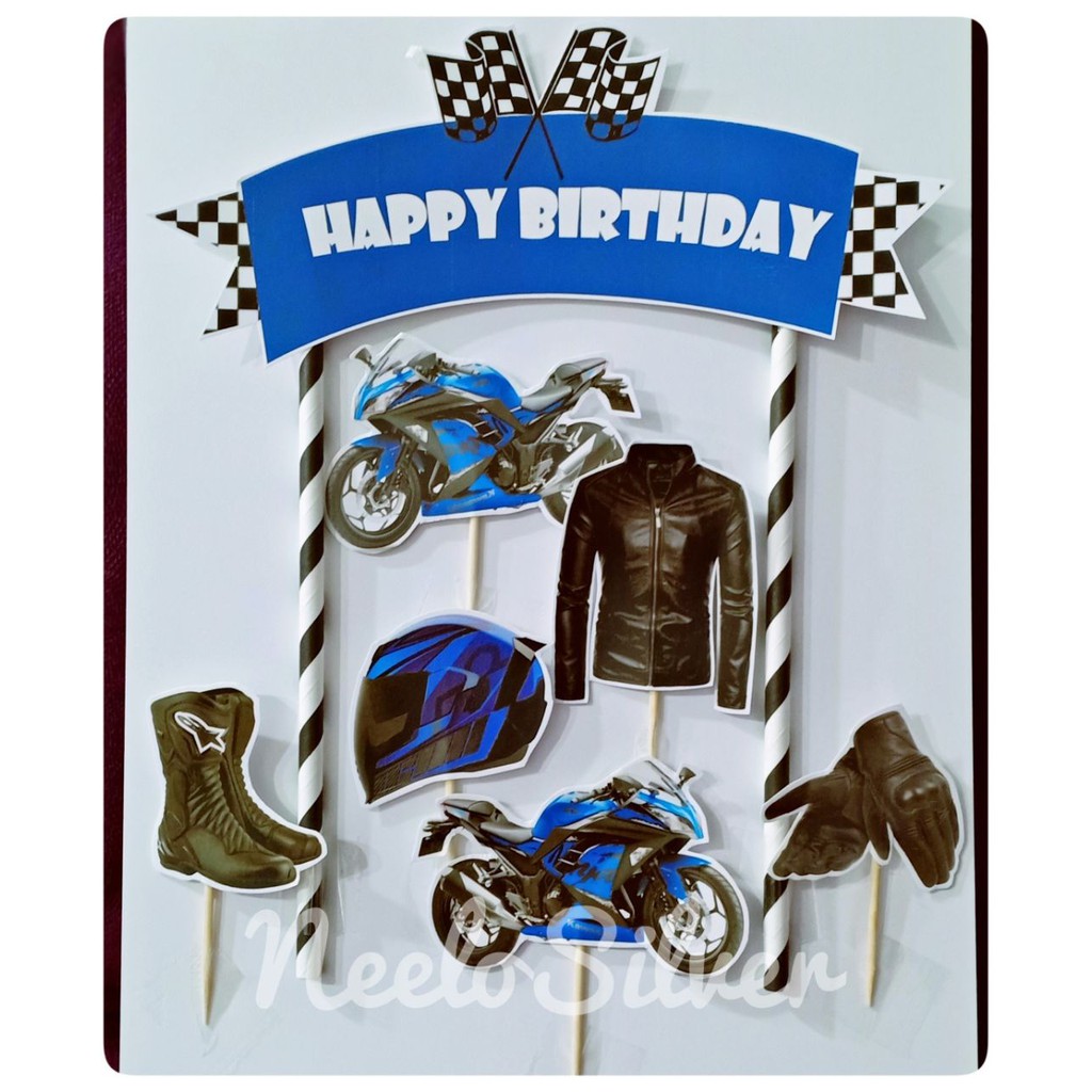 Superbike Theme Cake Topper For Birthday Cake Decoration Shopee Malaysia