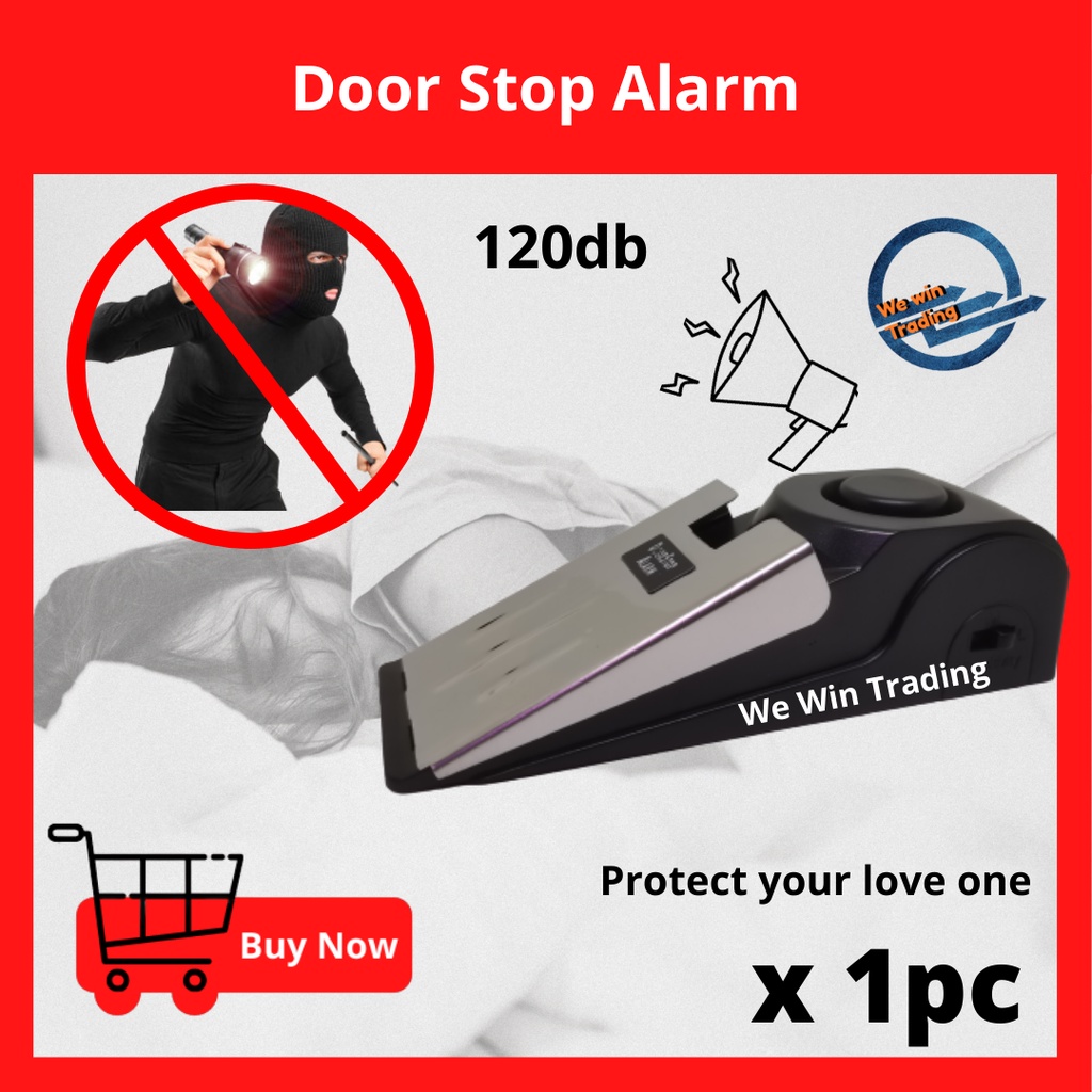 Door Stop Alarm 120DB Portable Alert Home Dormitory Travel Security Alarm System Block Blocking