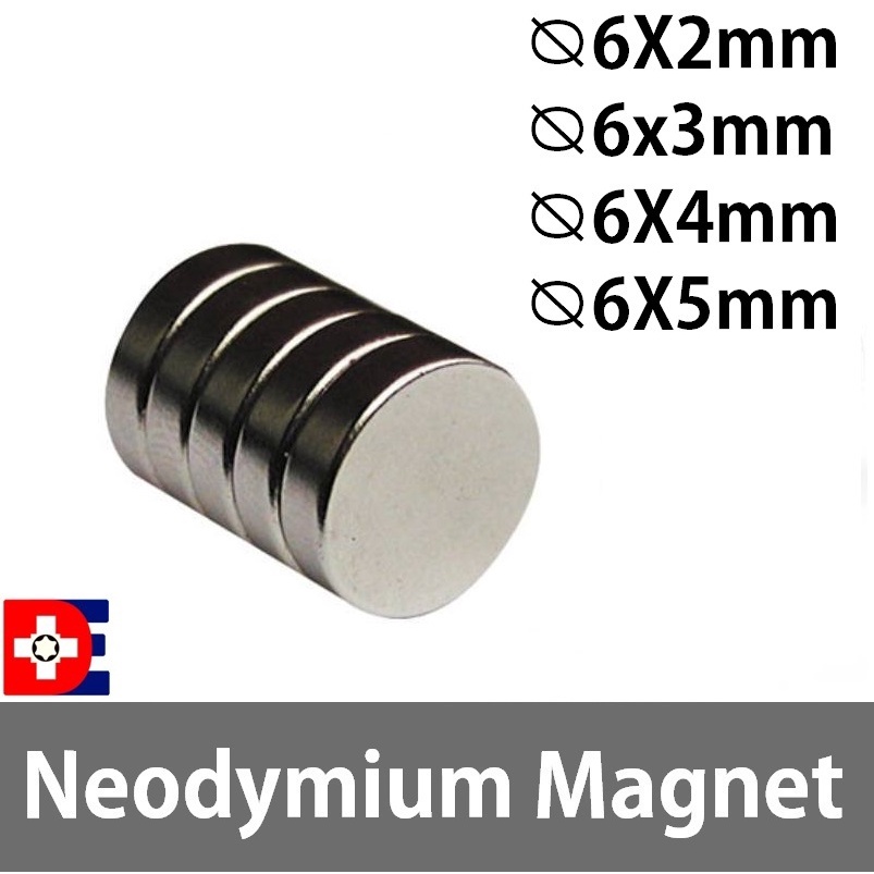 25pcs Strong Neodymium Rod Magnets 6mm Dia 6mm x 10mm Cylinder magnete 