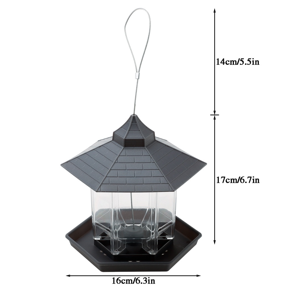 Kitchen Prep Ready Hanging Bird Feeder 500ml Pet Supplies Hummingbird Parrot Pigeon Food Container Window Outdoor Gar... - Image 3