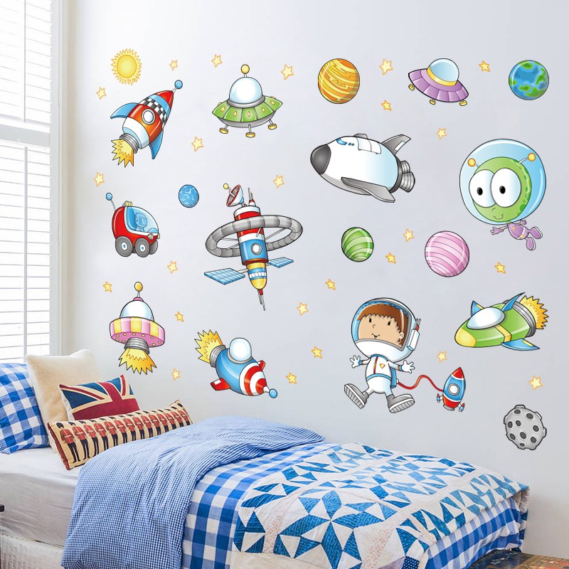 Creative Space Children Room Cartoon Wall Stickers Bedroom Wall