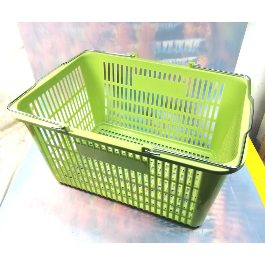 [Made in Taiwan Iron Ear Supermarket Vegetable Basket B-0103] Thickened Heavy-Duty Handle Shopping Basket Shopping Basket Shopping Basket 33021036