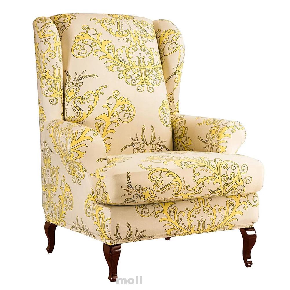 Decorative Simple Protective Accessories Modern Back Leaves Printed Removable Elastic Wing Chair Slipcover Shopee Malaysia