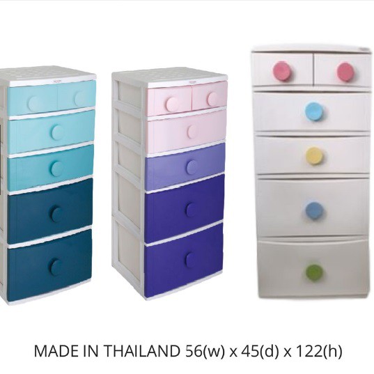 5 Tier Big Plastic Drawer Cabinet Clothes Storage High Quality Pp