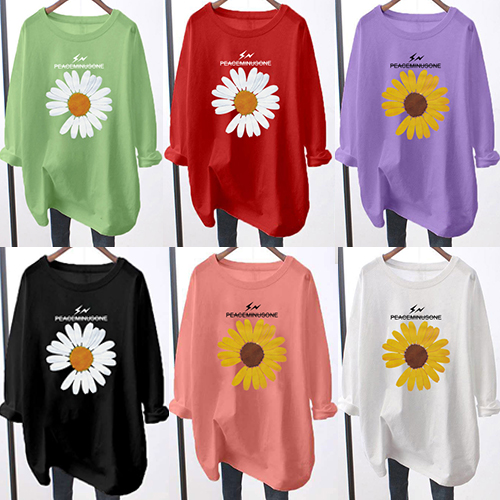 M 5XL Small Daisy Printing Saiz Besar Jenis Lengan Panjang M 5XL Small Daisy Printing Saiz Besar Jenis Lengan Panjang