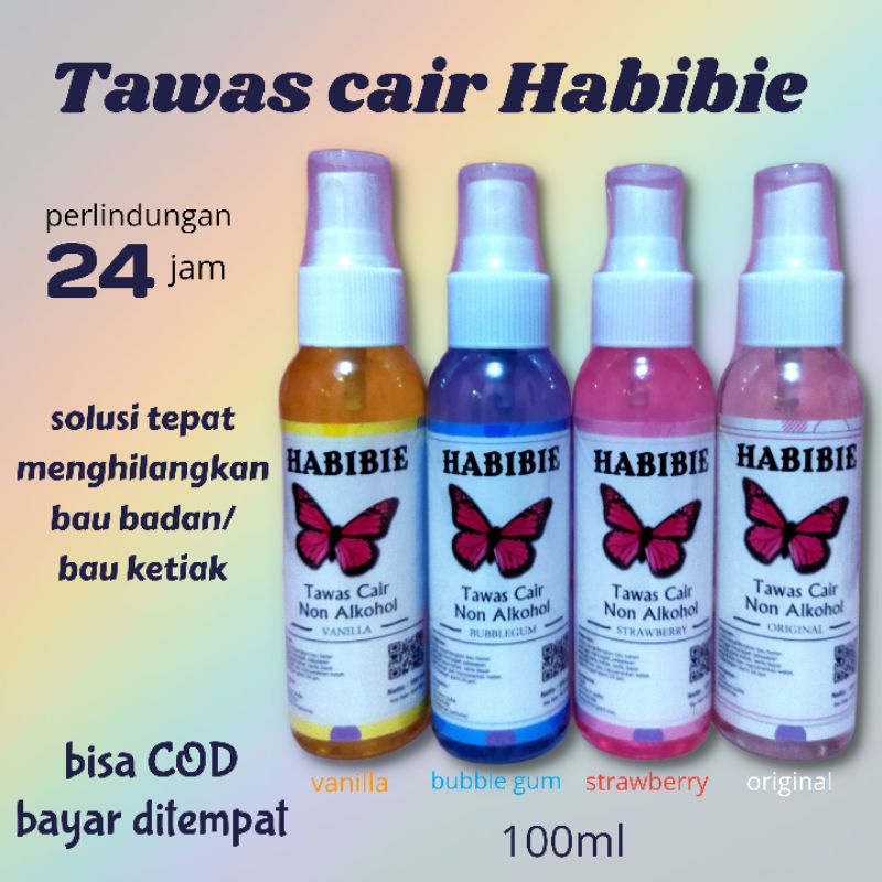 DEODORANT SPRAY/TAWAS LIQUID/TAWAS SPRAY REMOVES BODY ODOR, ARMPIT ODOR, ORIGINAL NON-ALCOHOLIC 100ML by HABIBIE