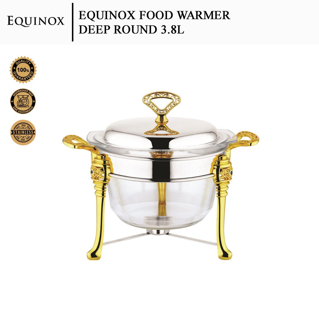 Equinox Stainless Steel Deep Round Food Warmer with Ladle (3.8L)