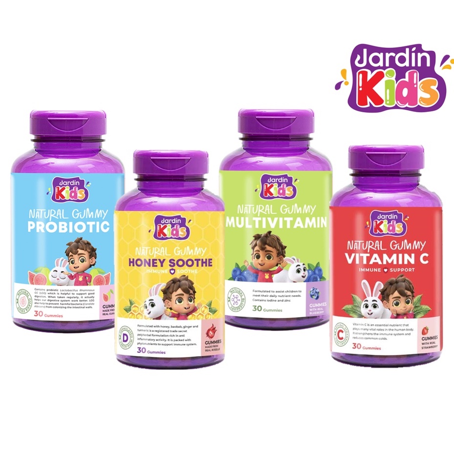 Jardin Kids Natural Gummy Vitamin C / Multivitamin / Honey Soothe ...