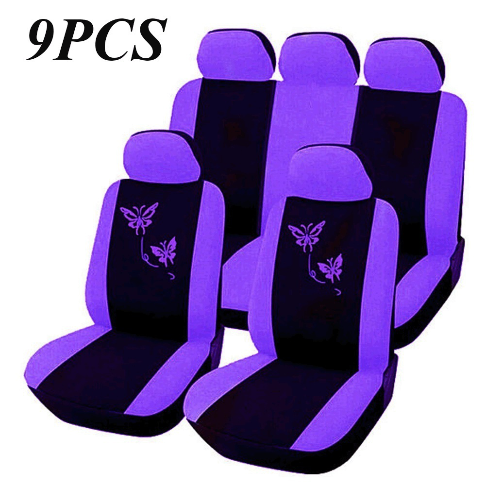 19 Pcs Car Seat Covers for Women Butterfly Car Accessories Car Interior Seat Covers Steering Wheel Cover Car Floor Mats Butterfly Car Seat Protection Decoration 