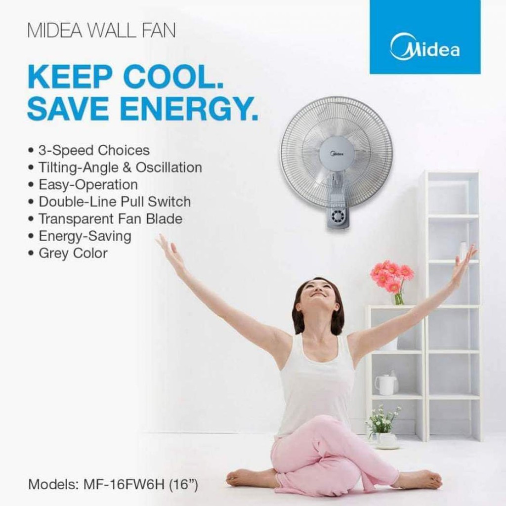 Free Kitchen Towel Midea 16 Wall Fan 3 Speed Choices Mf 16fw6h Mf16fw6h Shopee Malaysia