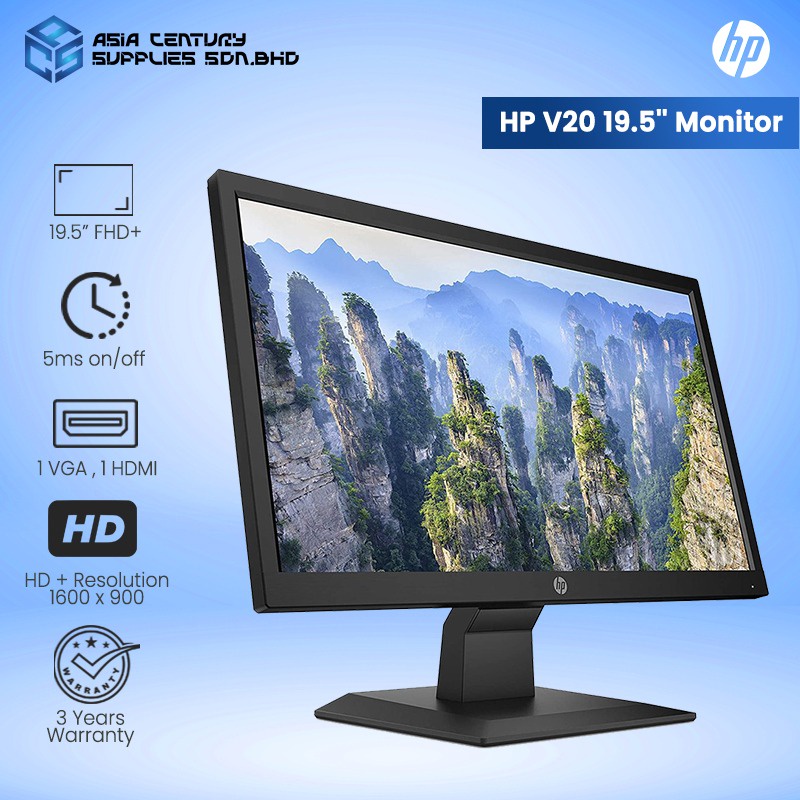 [READY STOCK] HP Monitor V20 LED Backlit HD / Monitor Anti Glare