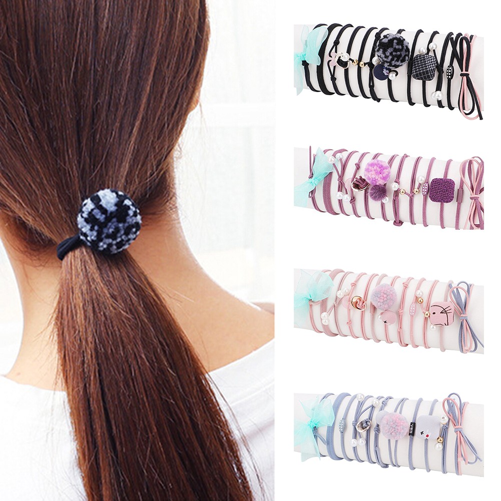 12x/Set Korean Style Hair Rope Women Hair Accessories Girls Hair Tie Headwear